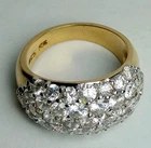 Vintage Estate 925 Sterling Silver Gold Plated CZ Cluster Ring - Size 6