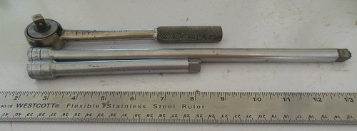 S-K Tools 3/8" trinquete, #45170 - EE. UU., mango moleteado + extensiones S-K de 6" y 12" - Imagen 3 de 3