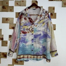 John Mark Floral Colorful Tunic Top Plus Women’s Size 3X Artsy Art Wear Boho