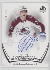 2021-22 SP Authentic Future Watch 884/999 Justin Barron #185 Rookie Auto RC 03uh