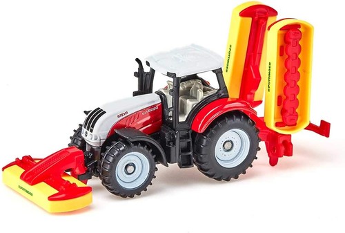 siku 1672, Steyr Tractor with Pöttinger Combination Mower, Metal,Plastic, Red, T - Picture 2 of 7