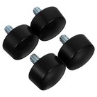  4pcs Classic Round End Cap Finials for Curtain Rods Black Plastic And Metal