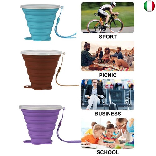DEHUB Tazza da caffè Portatile, Tazza da Viaggio Pieghevole in Silicone, FDA e - Foto 6 di 7