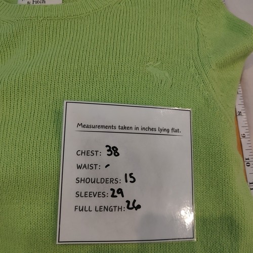 ABERCROMBIE & FITCH Women Sweater Top Lime Green Cashmere Sz Medium Preppy - Picture 9 of 9
