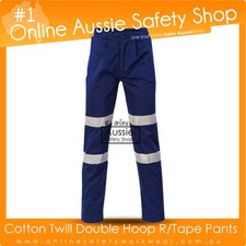 COOL BREEZE MIDDLE WEIGHT NAVY WORKWEAR PANTS WITH  DOUBLE HOOP REFLECTIVE TAPE
