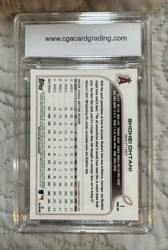 π₯2022 Topps Royal Blue Parallel #1 Shohei Ohtani CGA GRADED GEM MINT 10 - Picture 2 of 2