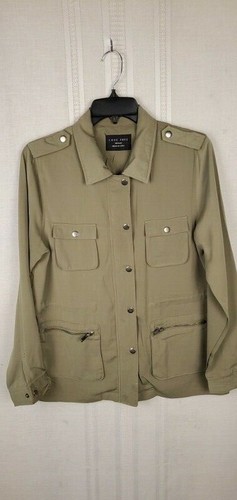Chaqueta utilitaria Love Tree verde oliva poli manga larga cremallera completa a presión para mujer talla M - Imagen 1 de 9