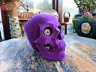 JEWELLED GAZE PURPLE FLOCK SKULL ,  Very Different! Boxed, New & Fabulous!