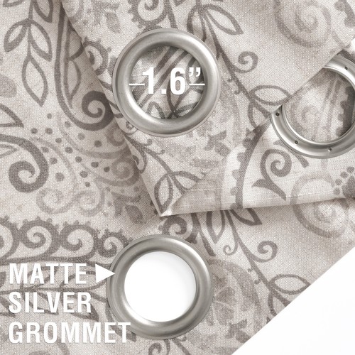 Blackout Curtains Retro Print Linen Window Curtains for Living Room 2 Panels - Afbeelding 37 van 44