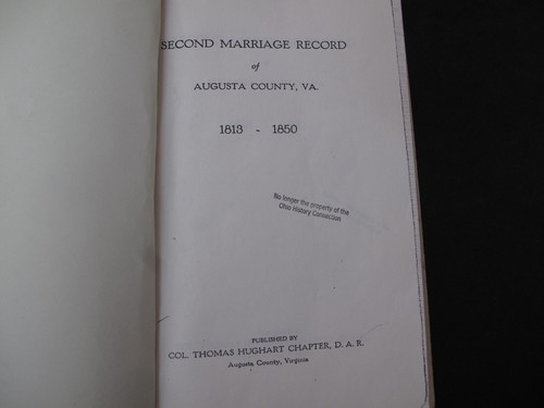 Genealogie Familien zweite Ehe Aufzeichnung Augusta County Virginia 1813-1850 - Bild 2 von 7