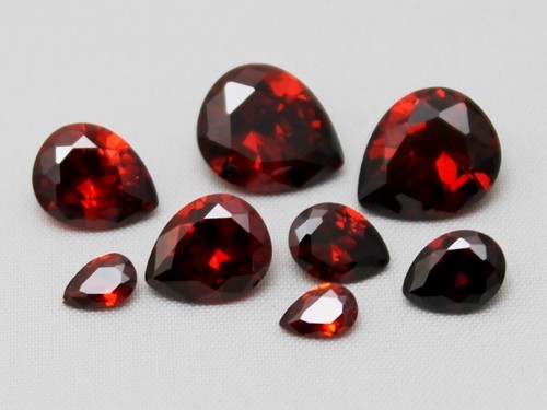 Garnet CZ AAA Loose Cubic Zirconia Gemstone Round Oval Pear Square Marquise Many - Picture 27 of 38