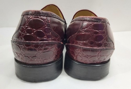 Mocassini slip-on rosso nappa Stacy Adams Kiltie borgogna taglia 10,5 - Foto 4 di 10