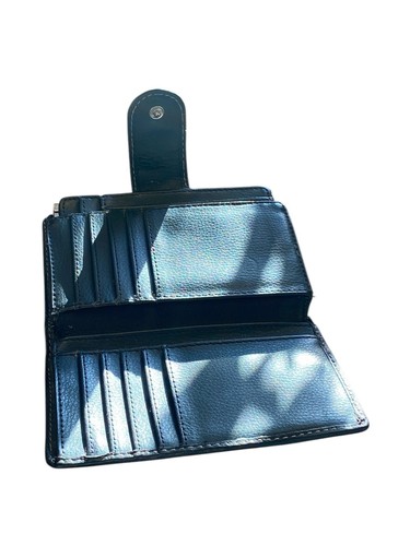 Cartera de cuero plegable negra vintage usada - Imagen 5 de 8