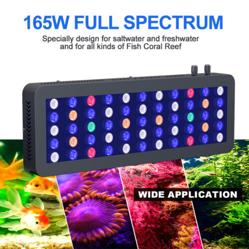 165W Full Spectrum LED Aquarium Light for Marine Salt/FreshWater Reef Coral Tank - Afbeelding 1 van 15