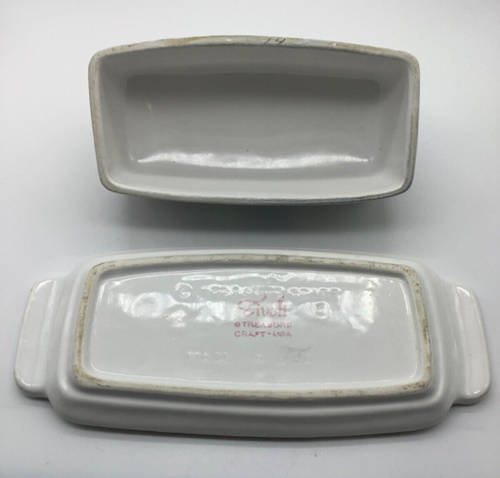 PIATTO BURRO COPERTO vintage, Tivoli, artigianato del tesoro - fiori USA - Foto 5 di 5