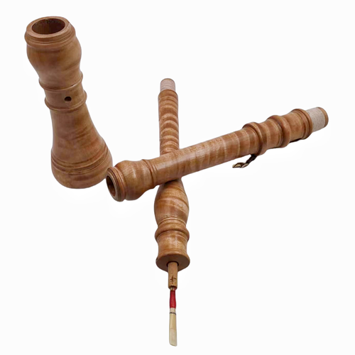 Clear color Baroque Oboe A-415HZ, Flames maple wood Oboe with reed - Picture 3 of 10