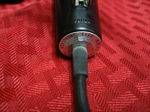 Vintage Akai DM-13 Dynamic Microphone cable 1/4 plug Tested Works Japan HiZ 50k - Picture 8 of 8