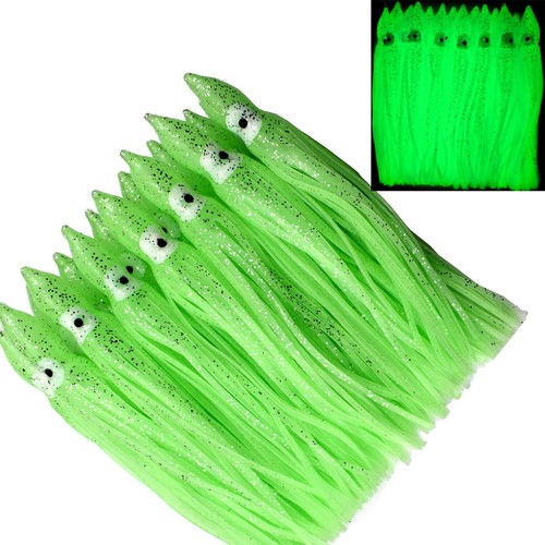 50 piezas Falda de calamar Señuelo de pesca Falda de pulpo Señuelo de pesca suave Cebo Hoochies 15 cm - Imagen 28 de 38