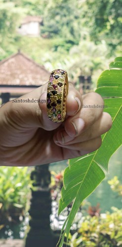 Beautiful Silver Multi Sapphire Gemstone Charm Ring,Handmade Ring Jewelry,Gift - Picture 4 of 4