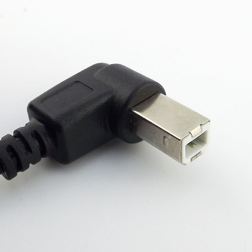 USB 2.0 Printer Cable Type A Male to B Male Right Angled Scanner Cord Black 3ft - Picture 4 of 6