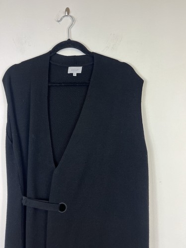 Chaleco/Cardigan JIGSAW Longline Talla Mediana Lana Pura Negro Cápsula Armario - Imagen 3 de 9