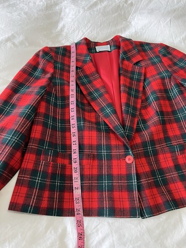 Pendleton | Women SZ 40 (XL) | VTG Blazer Skirt Suit | Lennox Tartan Wool Red - Picture 3 of 15