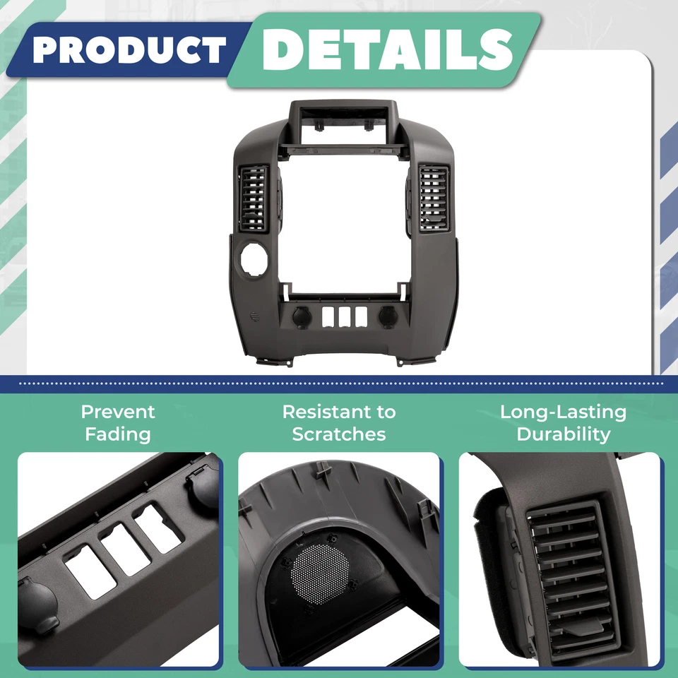 Panel de radio panel consola central tablero bisel CA para Nissan Titan Armada 2004-2015 Foto 2 de 4