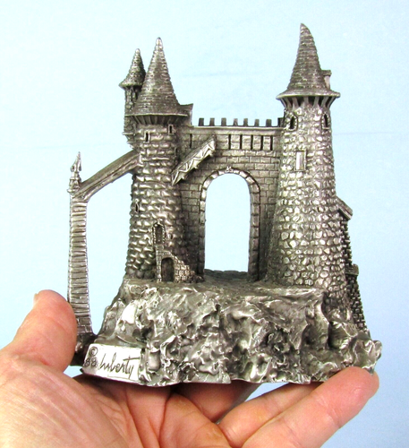 ZINN MITTELALTER FANTASY BURG GROSS 5,5" SIGNIERT SKULPTUR 1988 - Bild 11 von 11
