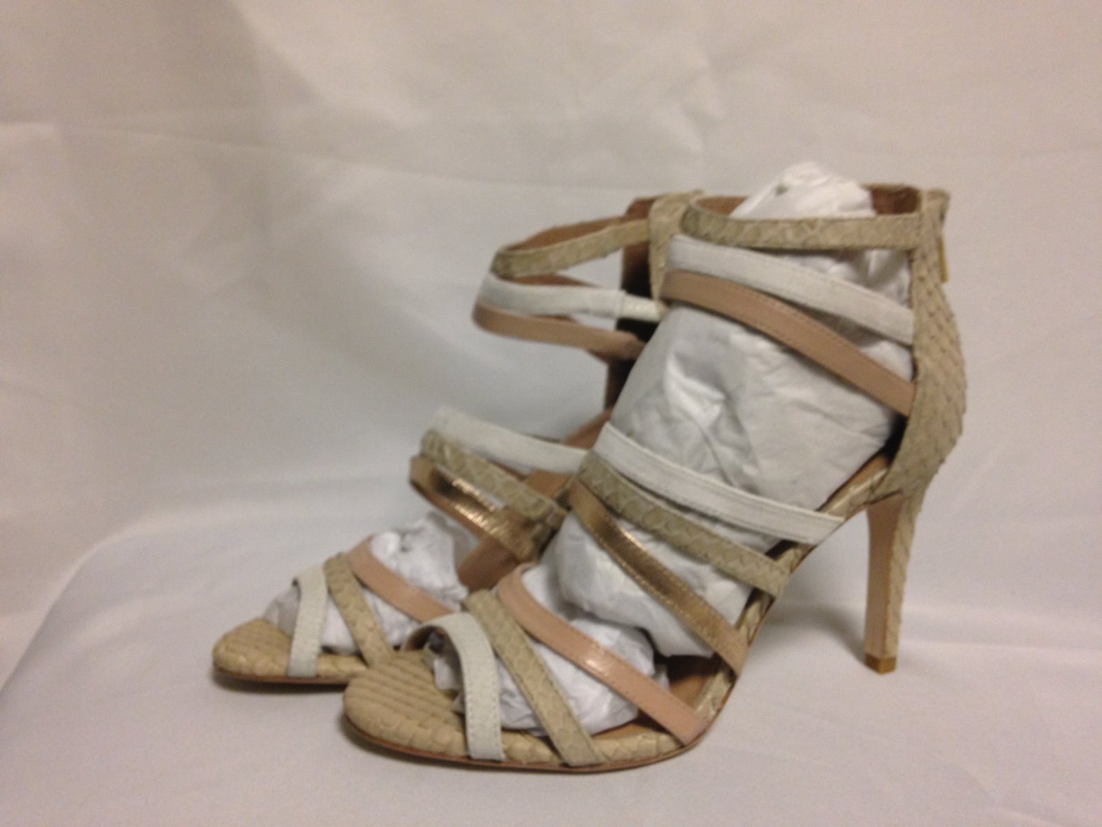 Joie Zee hög klack Strappy Sandal 37 7M Nude Multi läder Ny med ask Joie Zee hög klack Strappy Sandal 37 7M Nude Multi läder Ny med ask