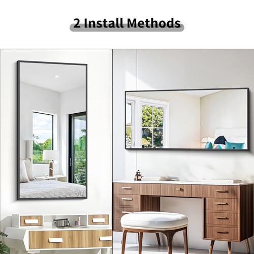 Bathroom Mirror,24x48 inch Wall Mirror for Bathroom Wall 48"L x 24"W Rectangle - Picture 8 of 8