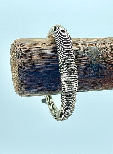 Silpada 925 Sterling Diamond Cut Spring Coil Brio Bracelet 7-7.5" Italy B3208 - Picture 3 of 8