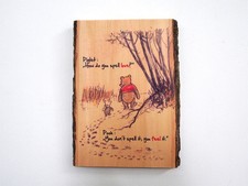 WINNIE THE POOH Wood Sign - How do you spell love - Natural Edge Wood Plaque