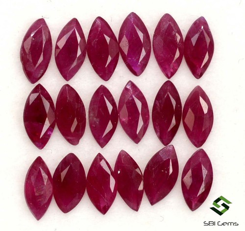 4.13 CTS Natural Ruby Marquise Cut 6x3 mm Lot 18 Pcs Deep Red Shade Gemstones - Picture 1 of 3