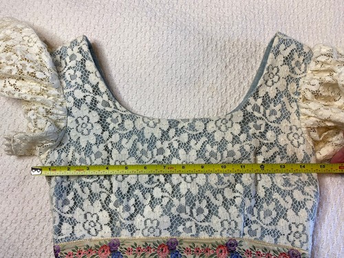 Maxi abito Couriers California vintage anni 70 Cottage Core Prairie taglia small blu chiaro - Foto 8 di 13