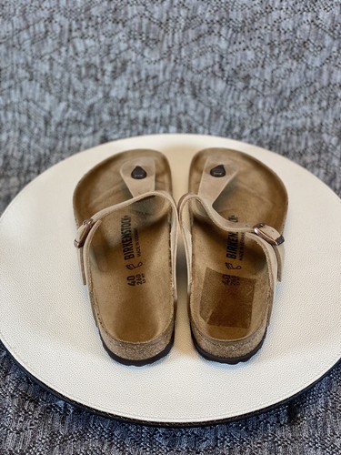 Birkenstock Gizeh Sandal Size 40 Regular Women's Tobacco Brown Leather - Picture 4 of 6