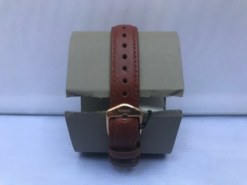 Fossil ES4428 Women's Analog Gold-Tone Watch Brown Leather Strap - Picture 4 of 9
