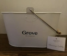 GROVE COLLABORATIVE - MATTE WHITE CLEANING CADDY TIN BUCKET - New
