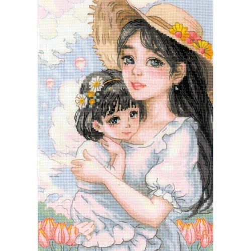 Kit Punto De Cruz, Punto Contado Riolis 2198 Tierno Amor 21x30 Cm - Bild 1 von 7