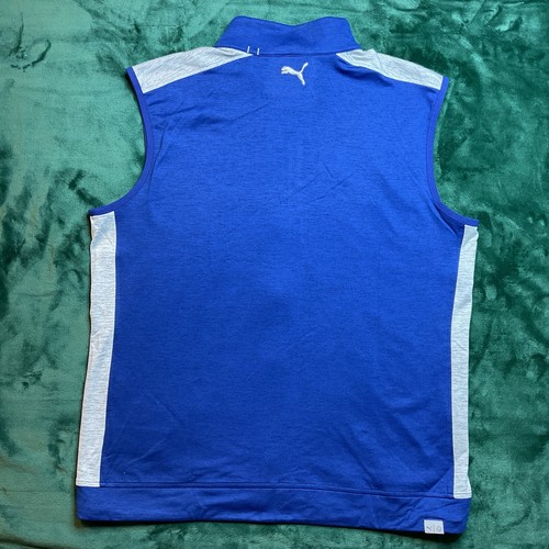 New PUMA CLOUDSPUN T7 Mens Golf Vest Size LARGE Blue/Gray - Picture 2 of 12