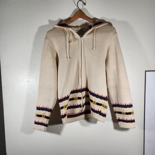 Vintage Tundra Womens Zip Up Hoodie Jacket Sweater Hudson Bay Stripe Design Sz S - Picture 10 of 24