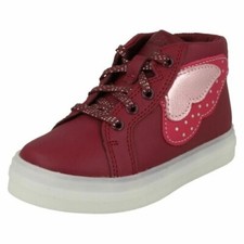 Girls Clarks Casual Butterfly Detailed Lights Up Ankle To Leg Boots