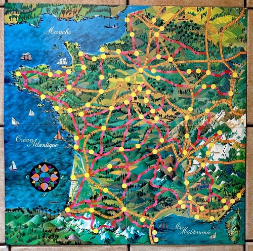 Vintage 1976 Jeux Nathan ROUTES DE FRANCE Board Game French Game RARE Complete - Picture 7 of 23