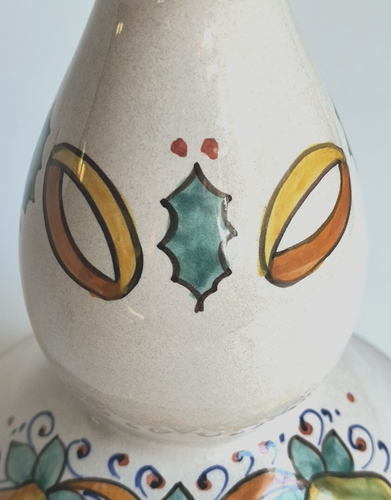 Vintage Deruta Hand Painted Candle Ceramic Holder, Italy, 8" Height - Picture 4 of 13