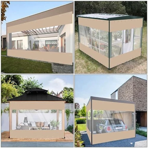 Outdoor Klar PVC Plane Vorhang Wasserdicht Schwerlast Terrasse Regenfest Vorhang USA - Bild 16 von 25