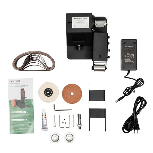 Mini lijadora de banda eléctrica 350 W hágalo usted mismo lijadora de banda eléctrica para hacer madera - Imagen 3 de 11