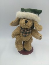6" Boyds Investment Bear Archive Collection INDY Puppy Dog in Green Hat/w STAND