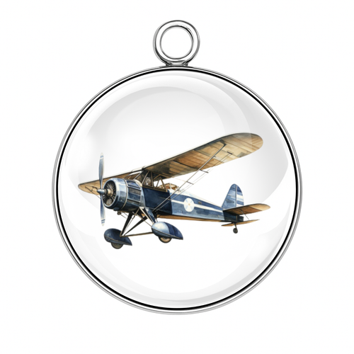 Dijes de avión biplano vintage - Divertidos cabujones retro para joyería de piloto - Imagen 9 de 31