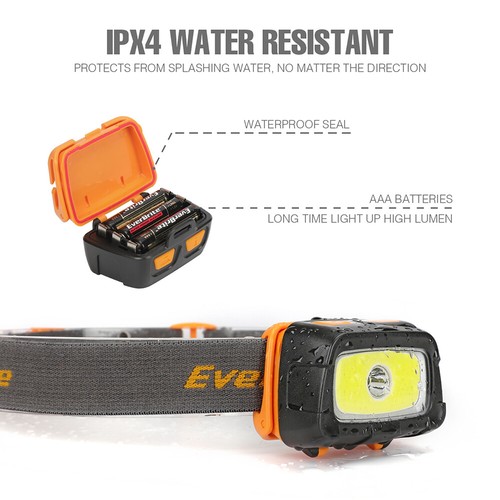 EverBrite Stirnlampe - 300 Lumen Scheinwerfer rot/grün/weiß Licht Rücklicht 7 Modi - Bild 2 von 9