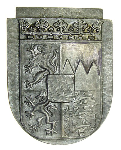 Wandplatte Freistaat Bayern 29 x 23 cm - Gusseisen - schwere Ausführung