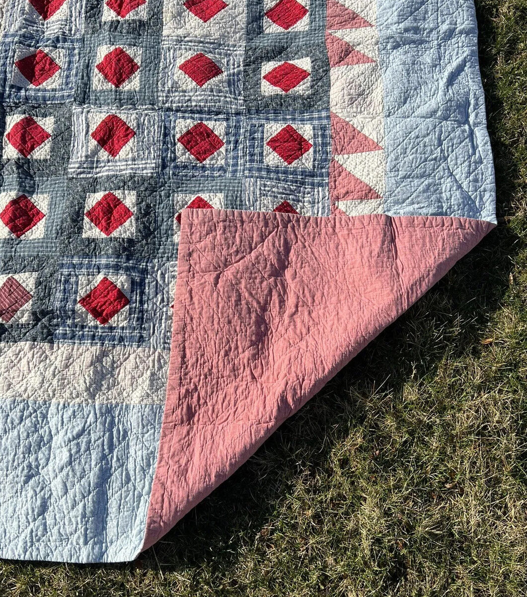 Ralph Lauren Patchwork Quilt Coverlet Shams SET Red White Blue Vintage eBay